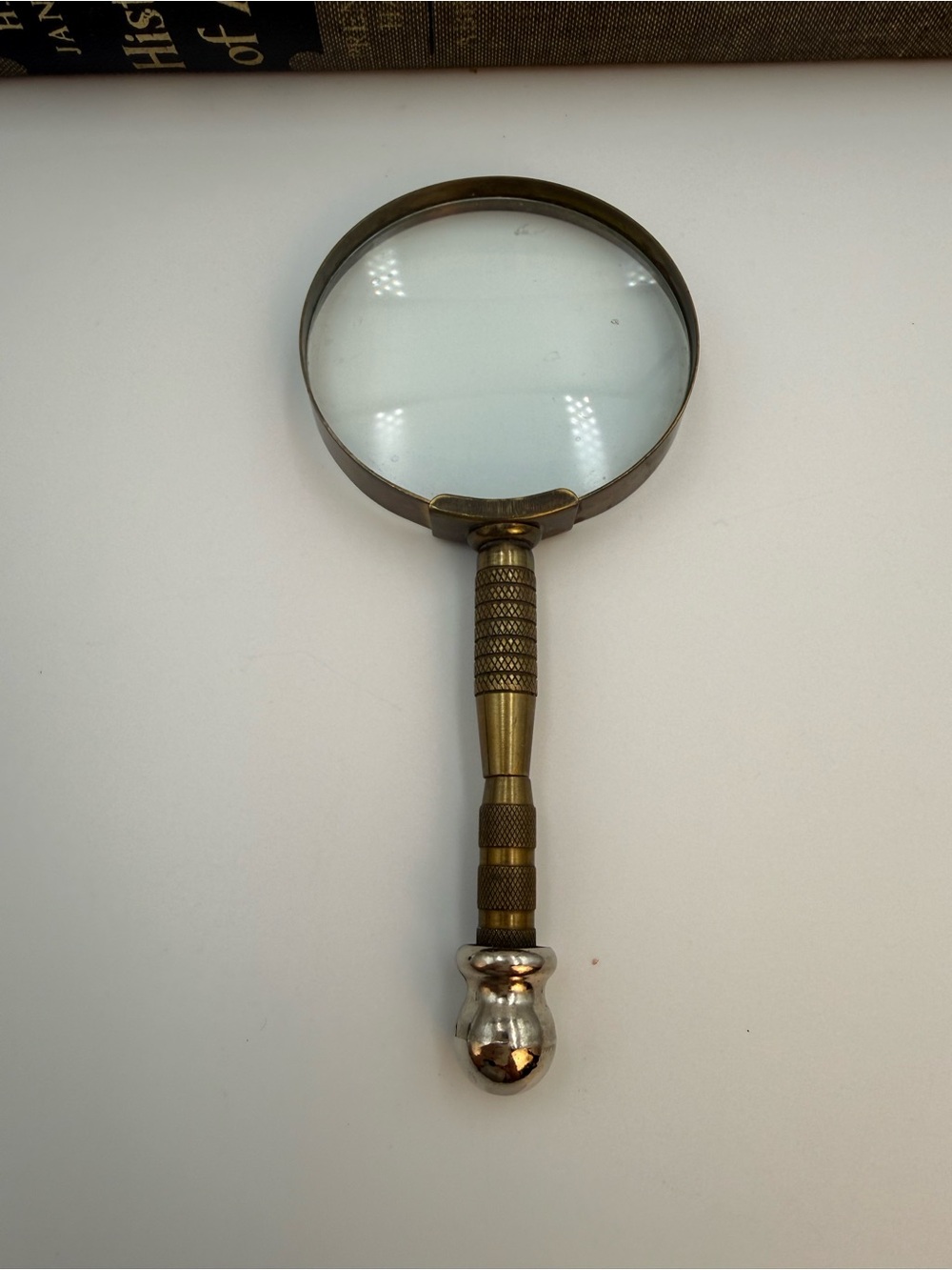 Vintage Two Tone Metal Magnifying Glass 6.5” - Picture 4 of 10
